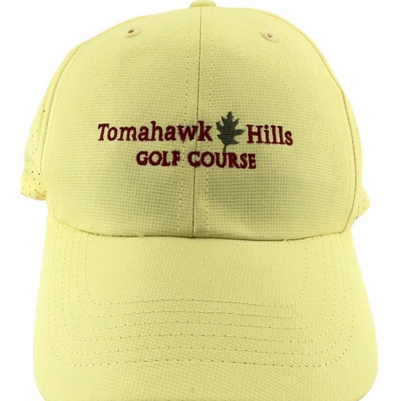 Tomahawk Hills Golf Course Hat Cap Imperial One Size Yellow Adjustable Vented - Picture 1 of 5